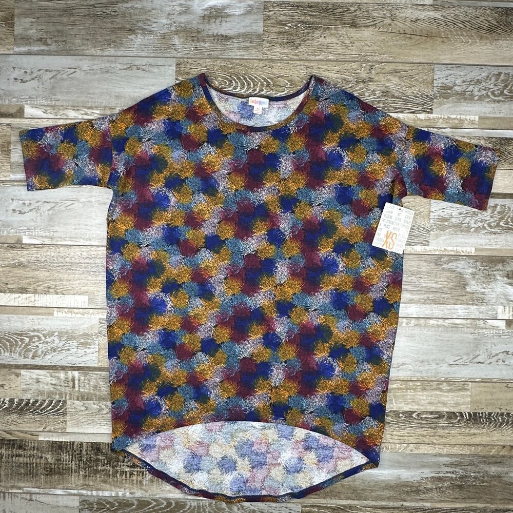 NWT LuLaRoe Irma XS blue short sleeve